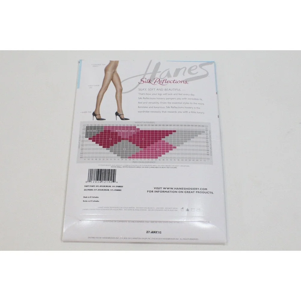 Hanes Silk Reflections Silky Sheer Barely There Control Top Pantyhose Sz AB
